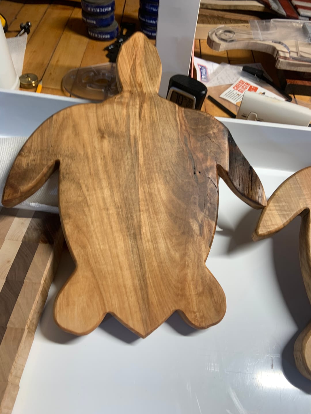 Customer photo review of 15x12" Sea Turtle Shaped Serving Board Acrylic Router Template