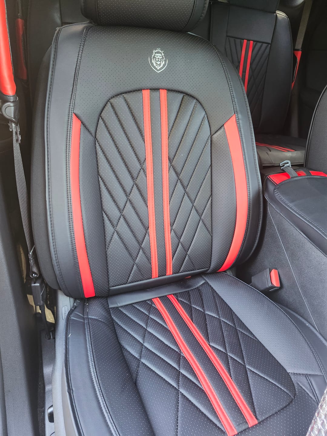 Customer photo review of Red & Black Ultra Car Seat Covers
