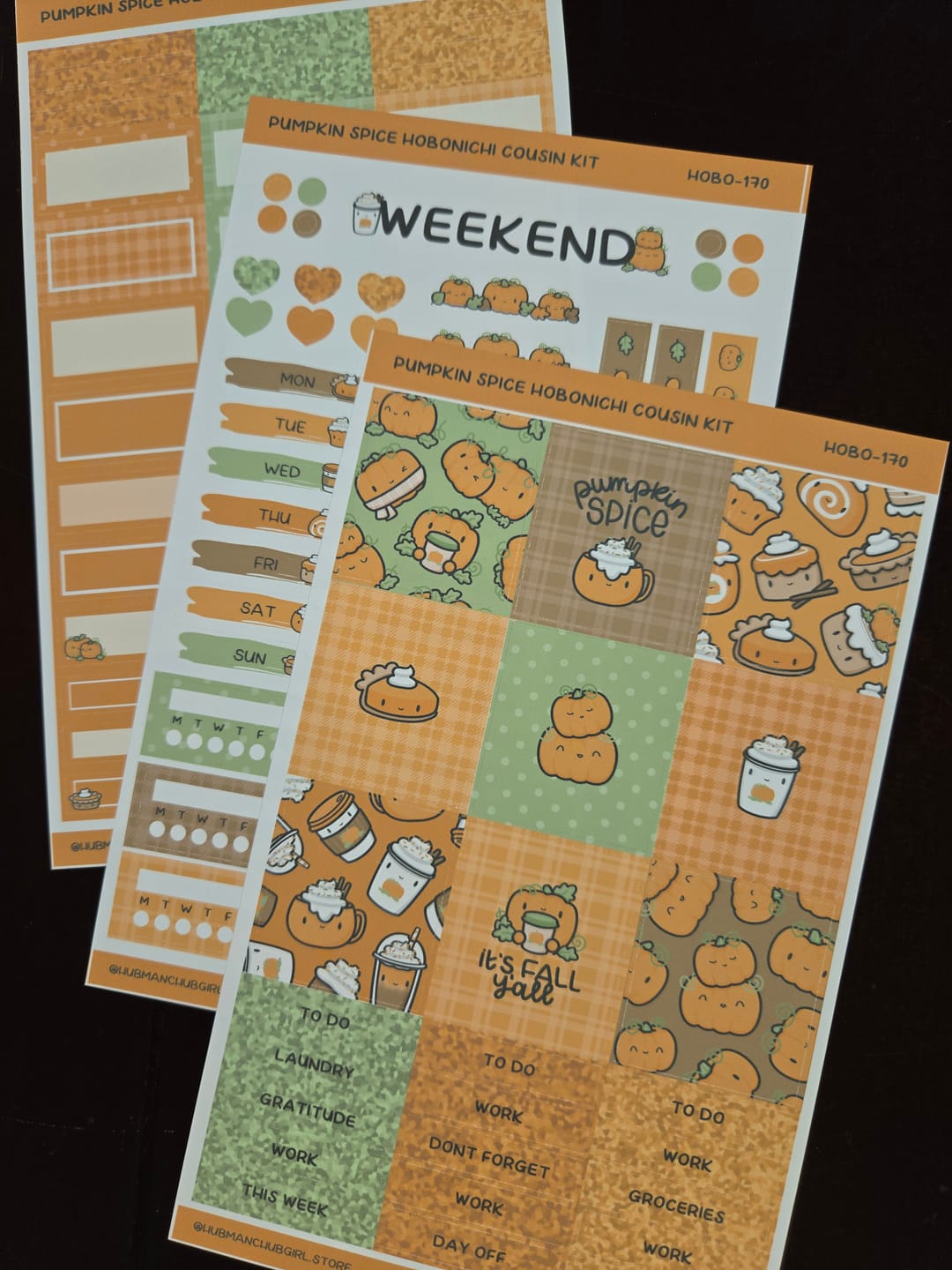 Customer photo review of Pumpkin Spice Theme Hobonichi Cousin Weekly Kit (Set of 3)