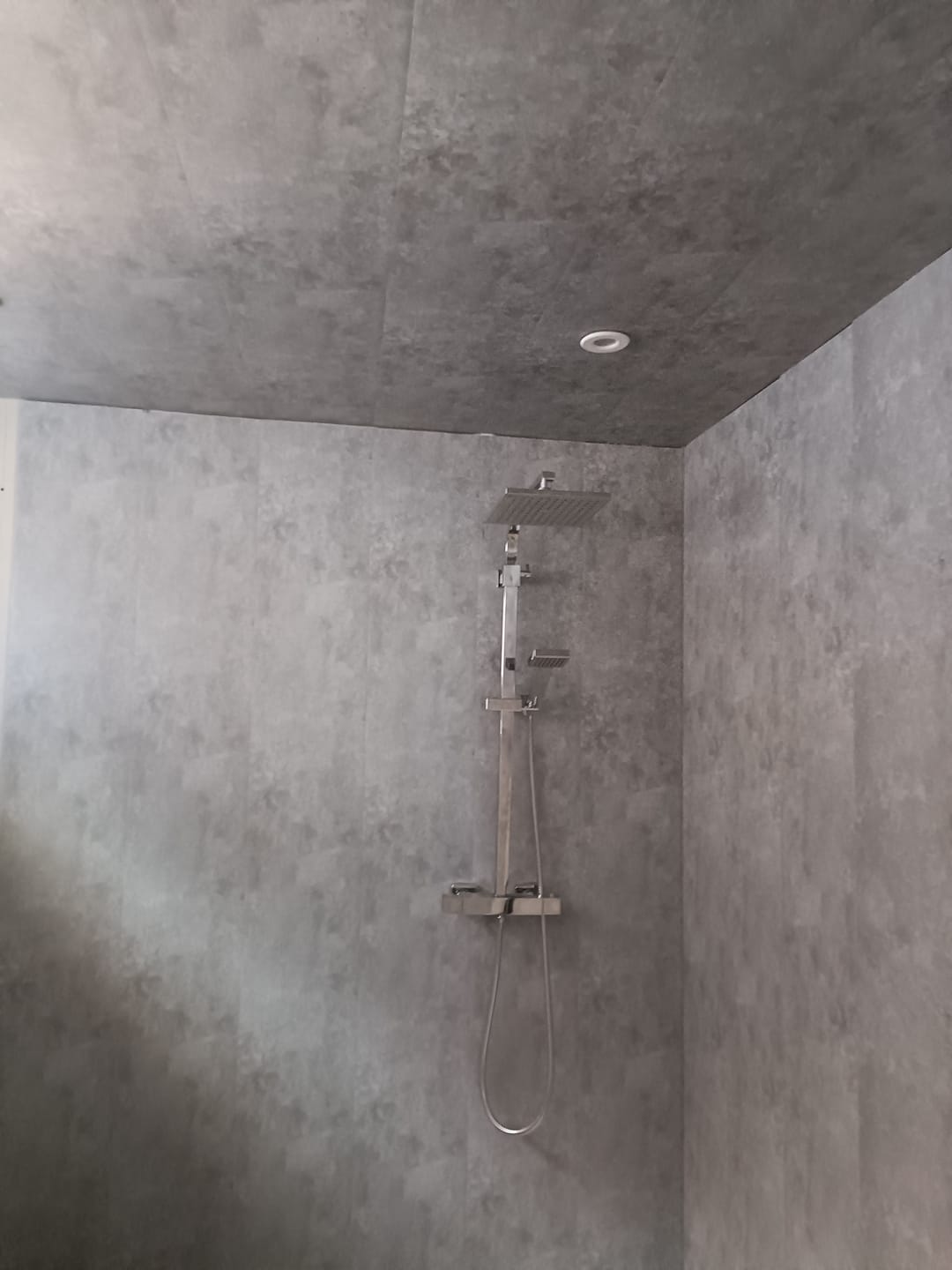 Customer photo review of 8mm Light Concrete Bathroom Wall Panel 2.6M