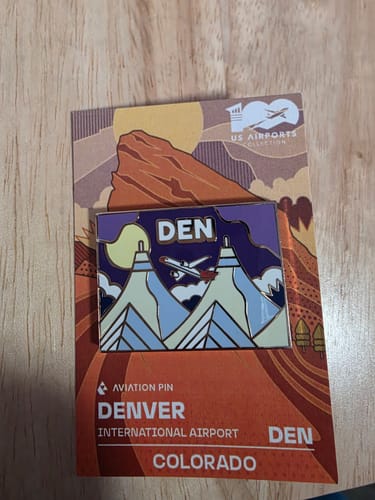 Customer photo review of Airport Enamel Pin | DEN - Colorado