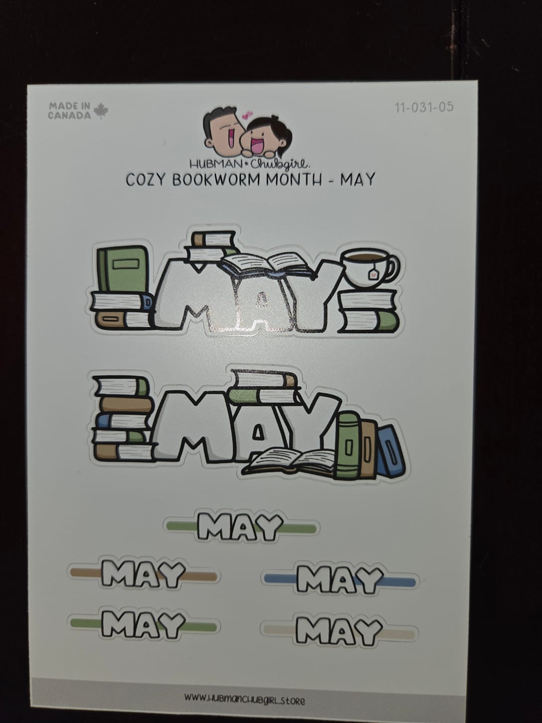 Customer photo review of Cozy Bookworm - Months  Planner Stickers