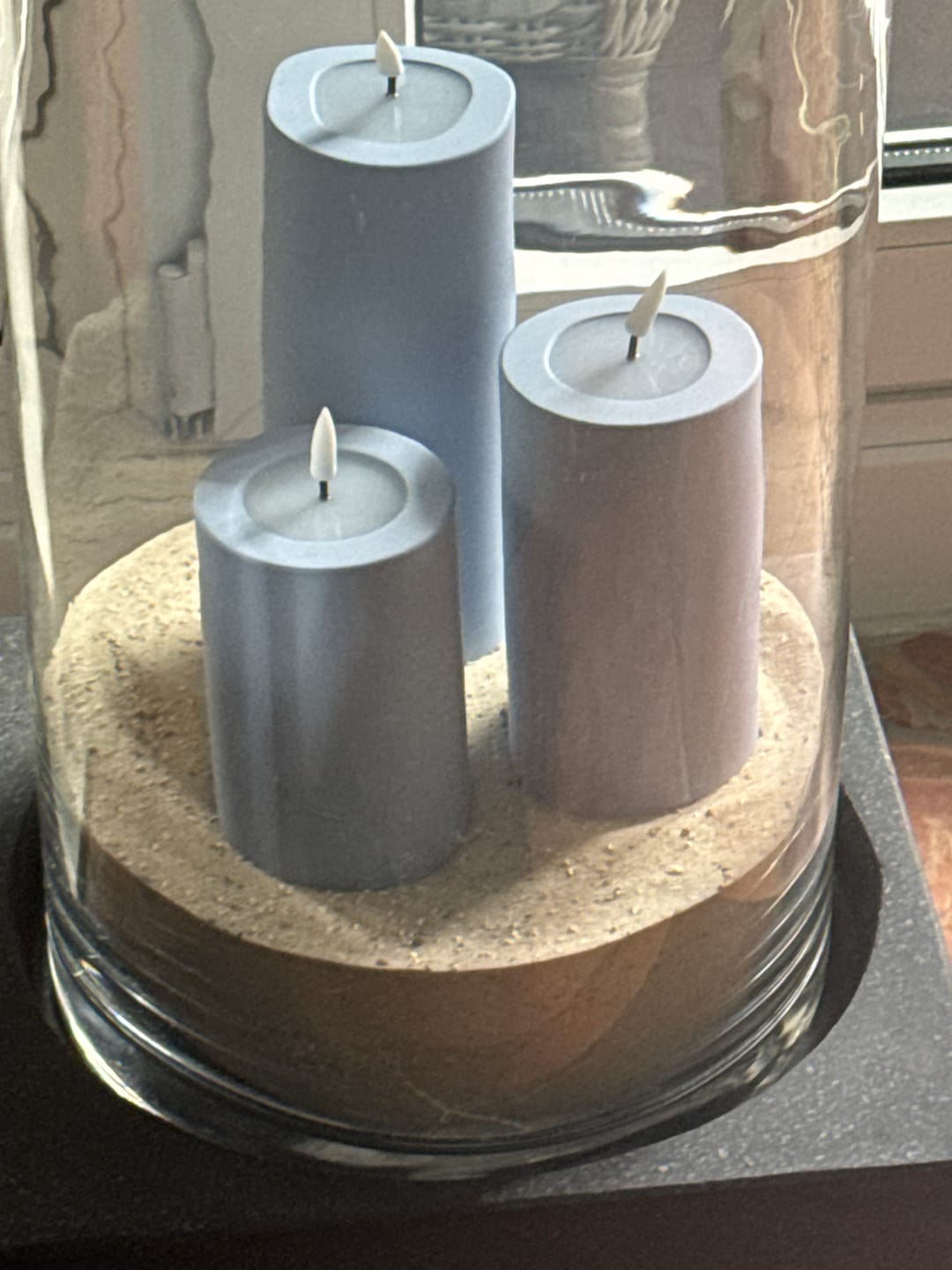 Customer photo review of Udendørs LED Bloklys Ø 7,5 x 12,5 cm Støvet blå