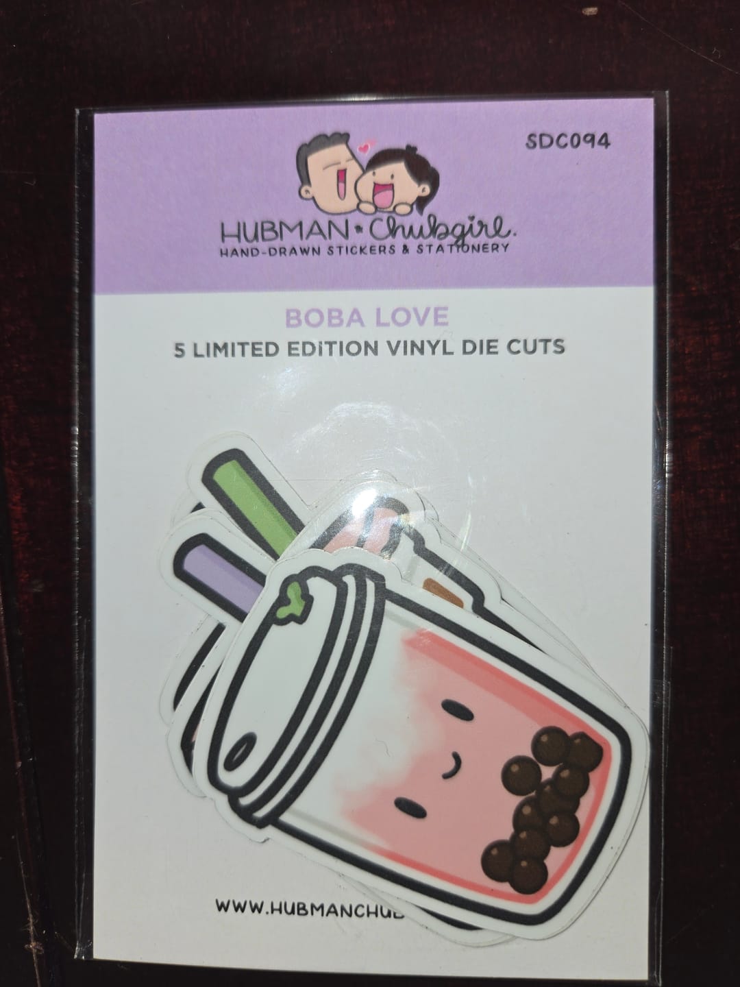 Customer photo review of Boba Die Cut Stickers