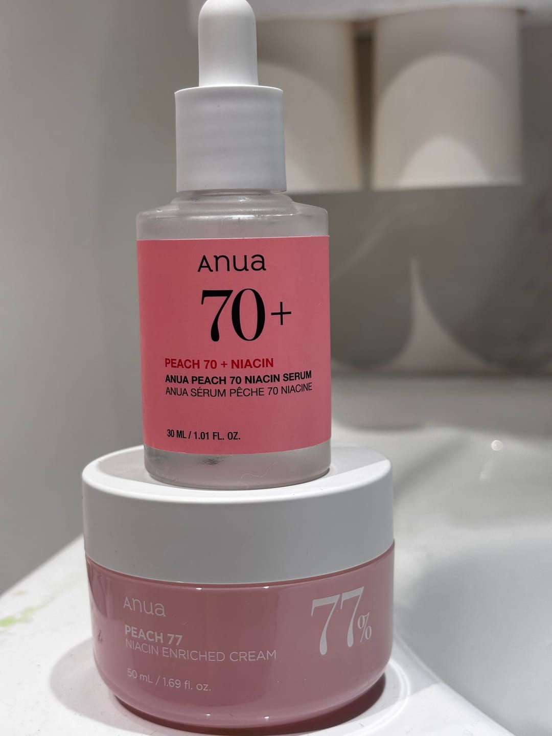 Customer photo review of Ādu mīkstinošs krēms sejai ar persiku ekstraktu un niacinamīdu Anua Peach 77 Niacin Enriched Cream