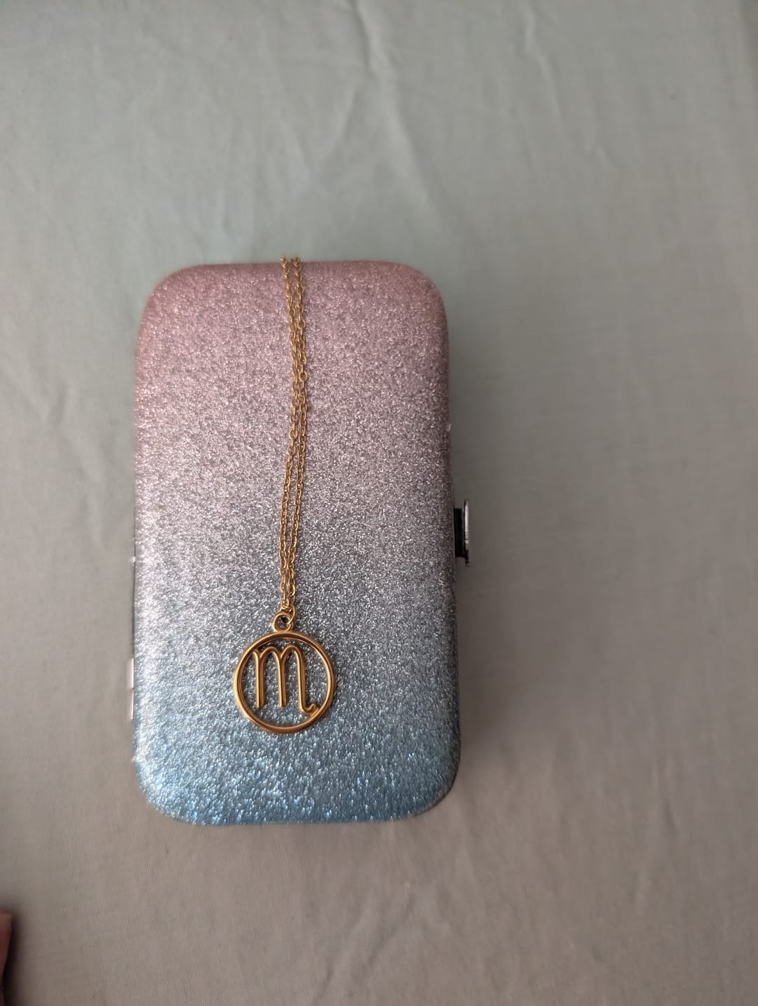 Customer photo review of Zodiac Sign Pendant Necklace