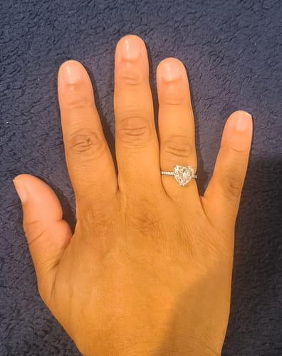 Customer photo review of Louily Elegant Heart Cut Engagement Ring For Women In Sterling Silver
