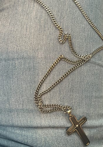 Customer photo review of Sleek and Simple Cross Pendant