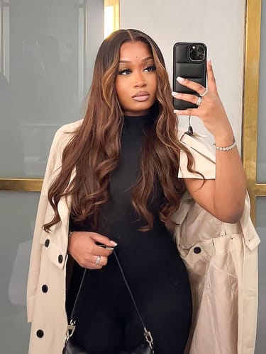 Customer photo review of Loose Body Wave Glueless Wig Invisible Small Knots 5x5 Swiss HD Pre-Cut Lace 180% Density
