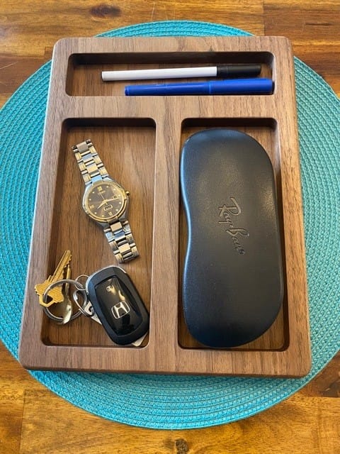 Customer photo review of 11.75x9.0" Three Pocket EDC Tray 24 Acrylic Router Template