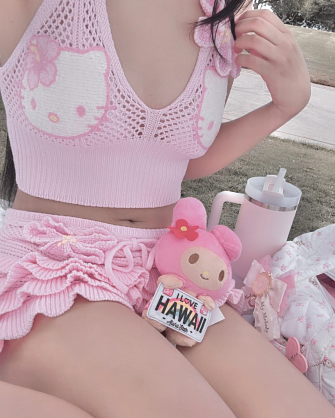 Customer photo review of Hibiscus Kitty Crochet Set (Pink)