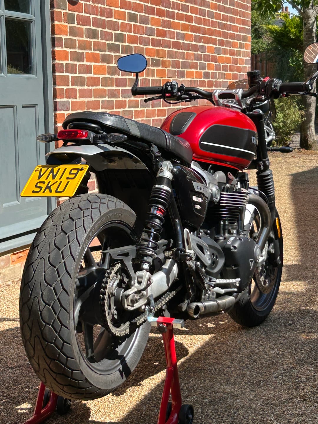 Customer photo review of Yellow Metal Pressed 7×5 Motorbike Number Plate