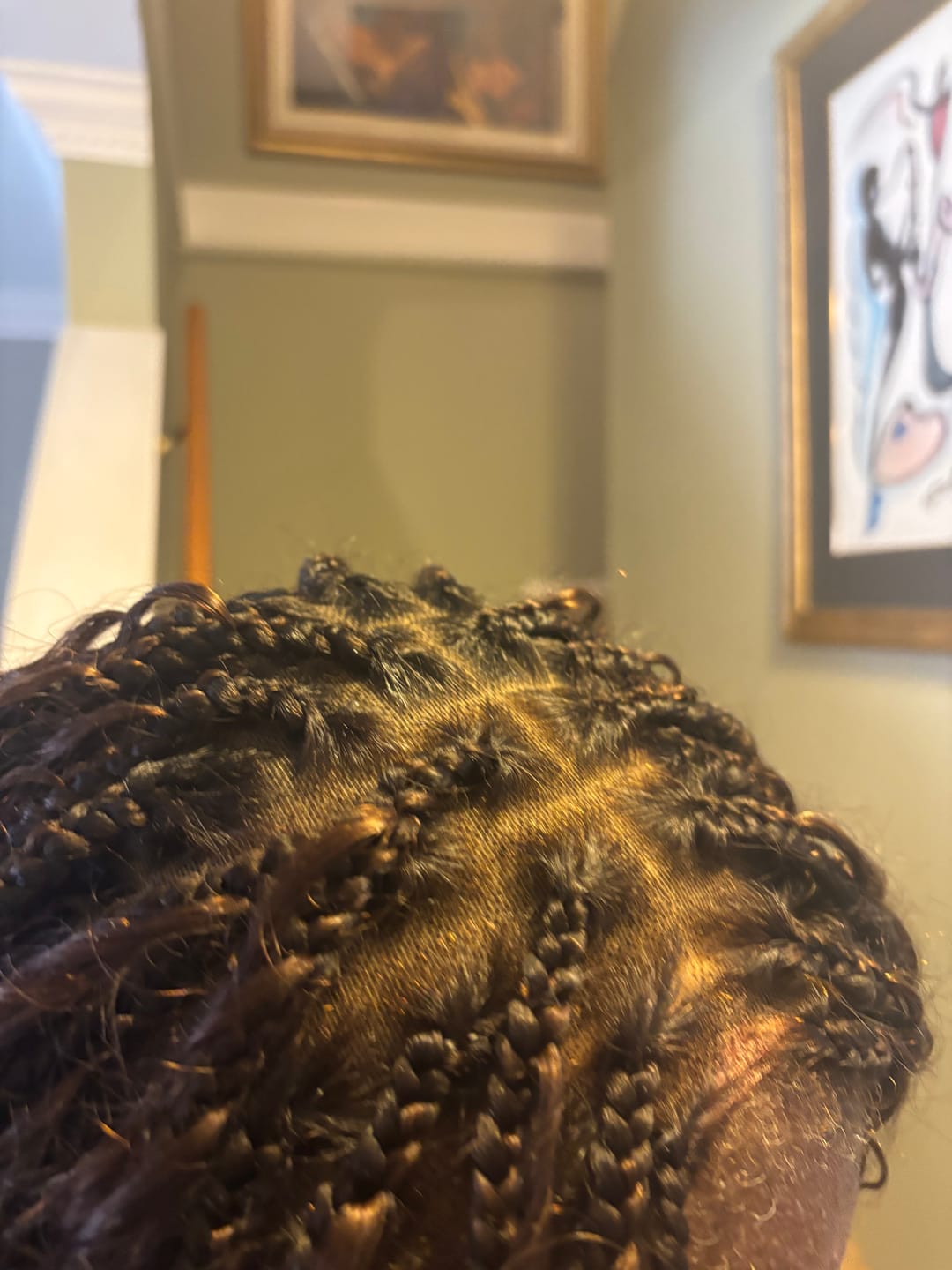 Customer photo review of Kiki - Pre Bleached Human Hair Deep Wave Curls Pre Bleached Knotless Swiss HD Full Lace Boho Box Braided Wig