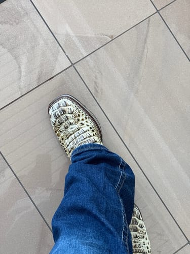 Customer photo review of Bone Desert Caiman Neck Leather Boots With 3D Lightweight Sole - Composite Toe