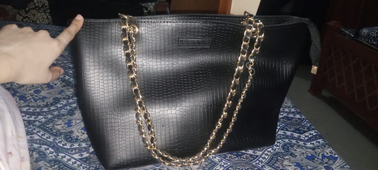 Customer photo review of Black New Wave Tote Bag