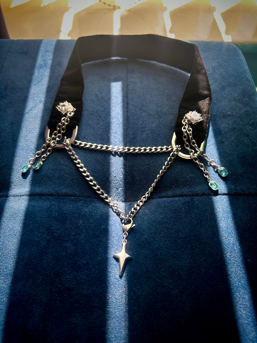 Customer photo review of Sapphire Drift Velvet Choker