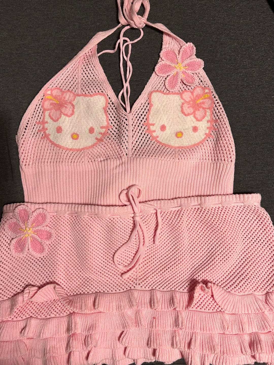 Customer photo review of Hibiscus Kitty Crochet Set (Pink)