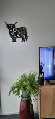 Customer photo review of Highland Cow Floral
