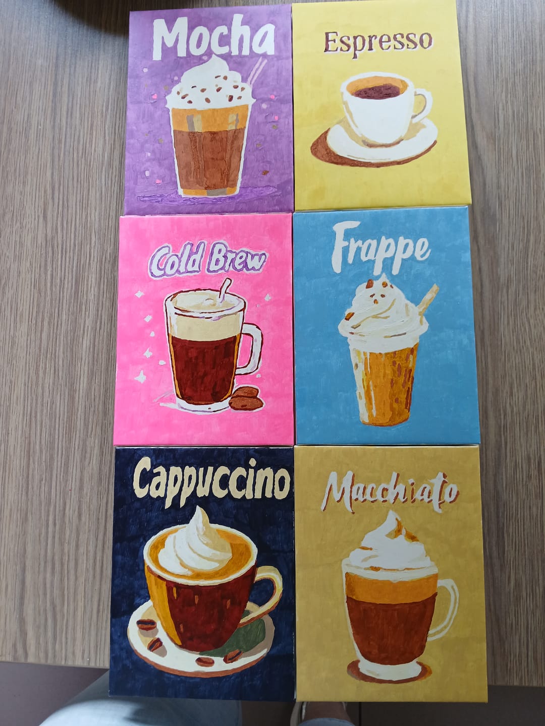 Customer photo review of 6 Mini Paintings | Kleurrijke Koffie set