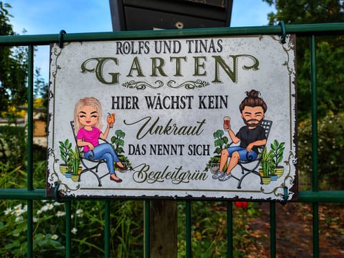 Customer photo review of Personalisiertes Gartenschild mit Namen Anpassbar