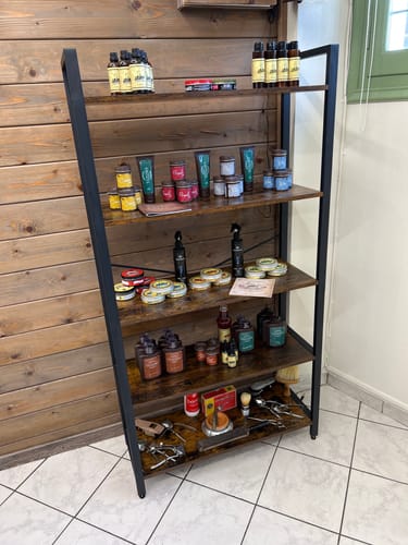 Customer photo review of Βιβλιοθήκη Ραφιέρα Ράφια Αποθήκευσης Ράφι για σαλόνι γραφείο διάδρομο vintage καφέ    LLS081B01