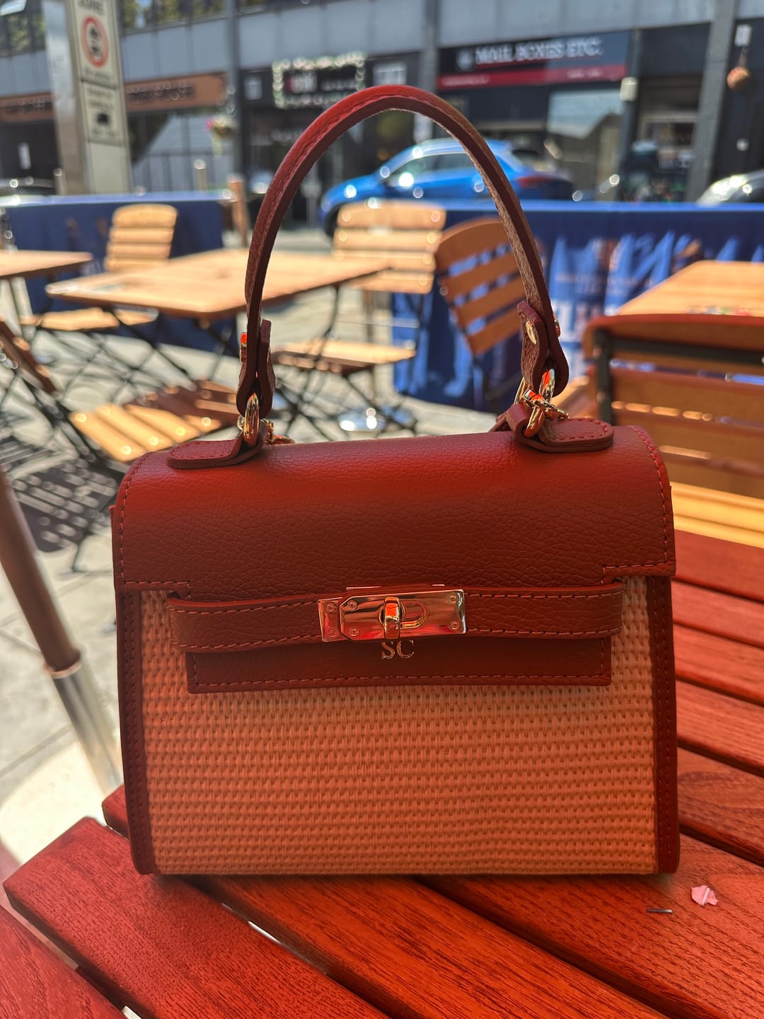 Customer photo review of Polly Top Handle Bag