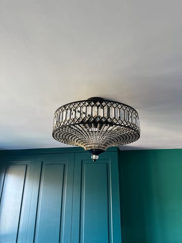 Customer photo review of Carved Crystal Drum Semi Flush Mount