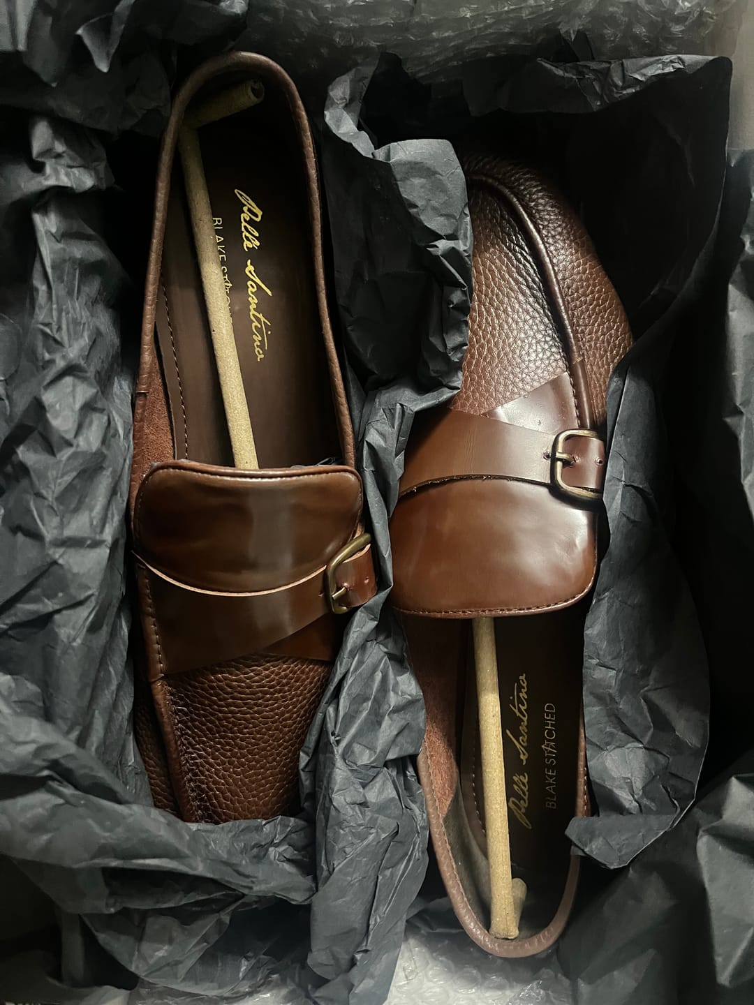 Customer photo review of Brown Milled Single Monk Loafers - Ultra-Flex