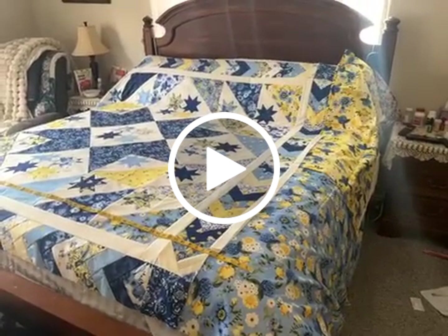 Customer video review of Queen Size Star Light - Quilt Kit - Sunshine Blooms (86" x 86") - Floral Paisley Sky