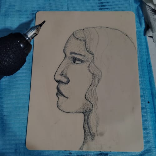 Customer photo review of Tattoo Kit - Neebol PX02 Wileless Tattoo Pen Starter Kit with Stencil Gel