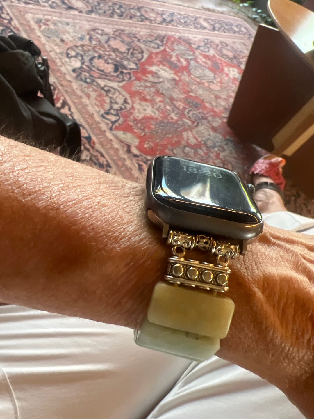 Customer photo review of Amazonite Grace Stretch Apple Watch Strap