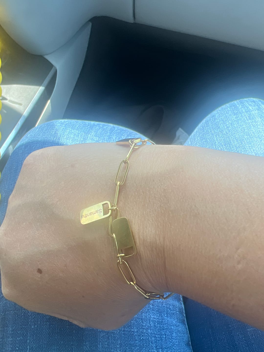 Customer photo review of Personalized Chain Link Bracelet with Custom Name Charms