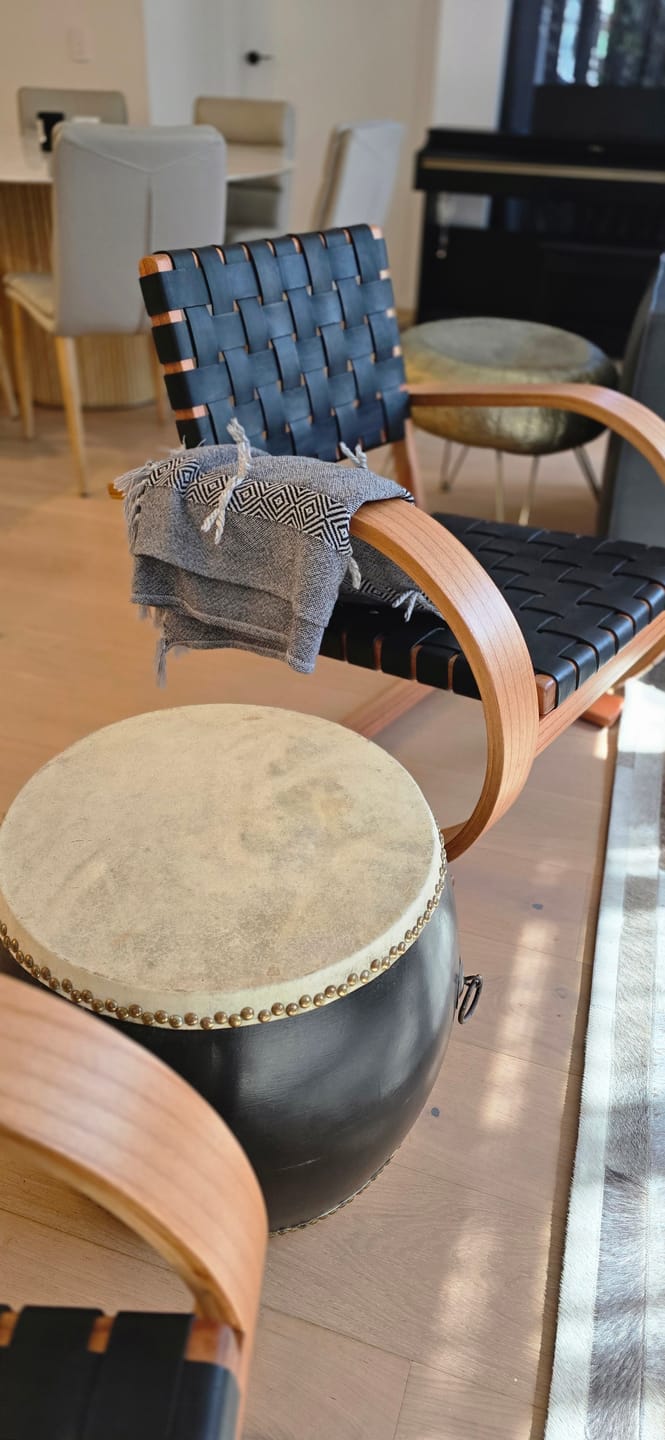 Customer photo review of French Modernist Armchair | Full-Grain Leather Woven