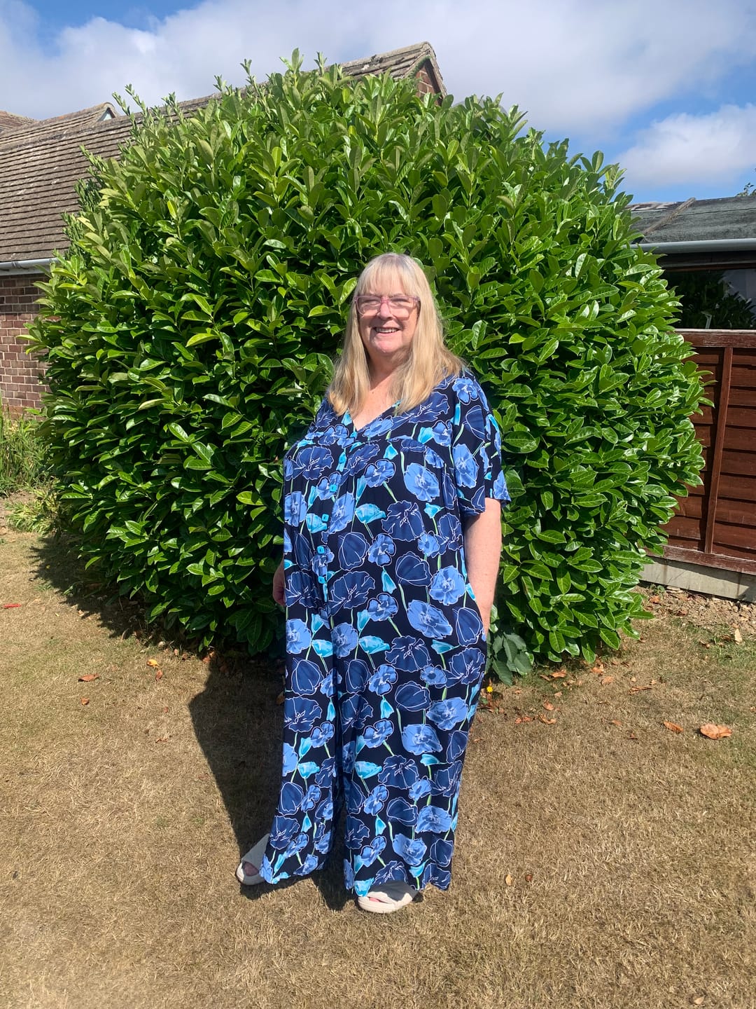 Customer photo review of Flower Drawings on Black Viscose Challis Fabric