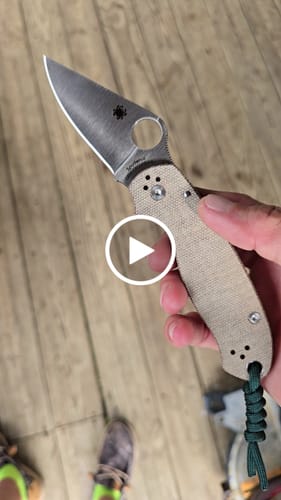 Laura T. review of Para 3 CruWear & Micarta Compression Lock Folding Knife 2.95" CPM CruWear Satin Plain Blade, Brown Canvas Micarta Handles image 1 out of 1