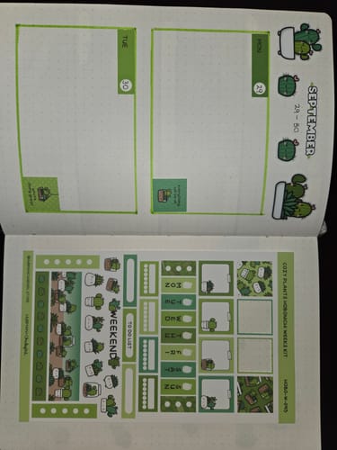 Customer photo review of Cozy Plants Theme Hobonichi Weeks Kit