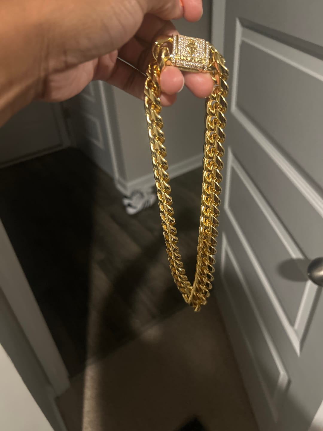 Customer photo review of 20mm Cuban Iced Clasp Chain - Gold