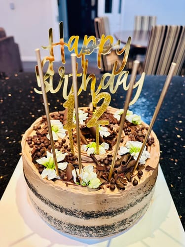 Customer photo review of double chocolate cake