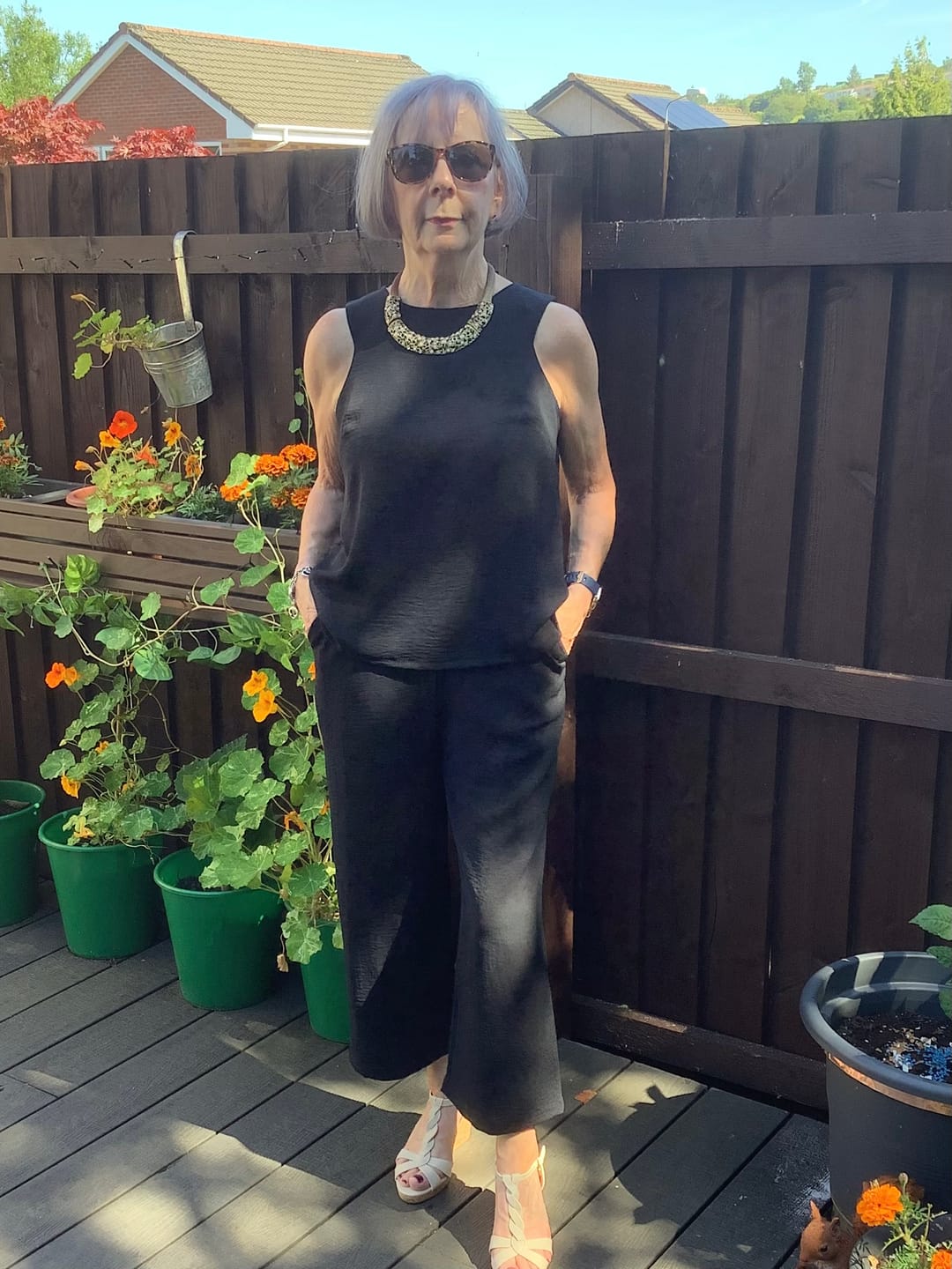 Customer photo review of Plain Italian Stretch Crepe Polyester Fabric