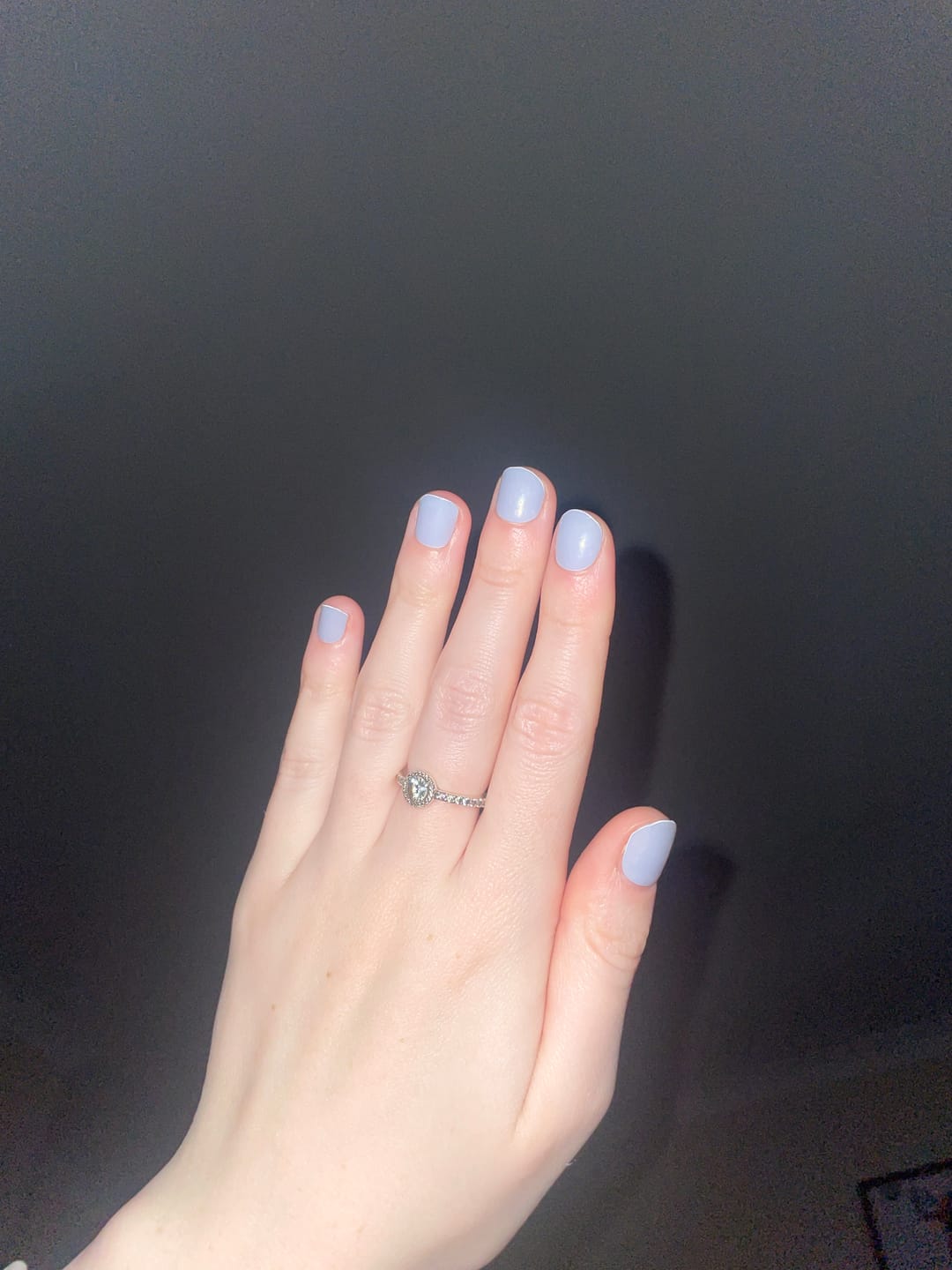 Customer photo review of Pastel Cloudy Blue DIY Semicured Gel Nail Sticker Kit