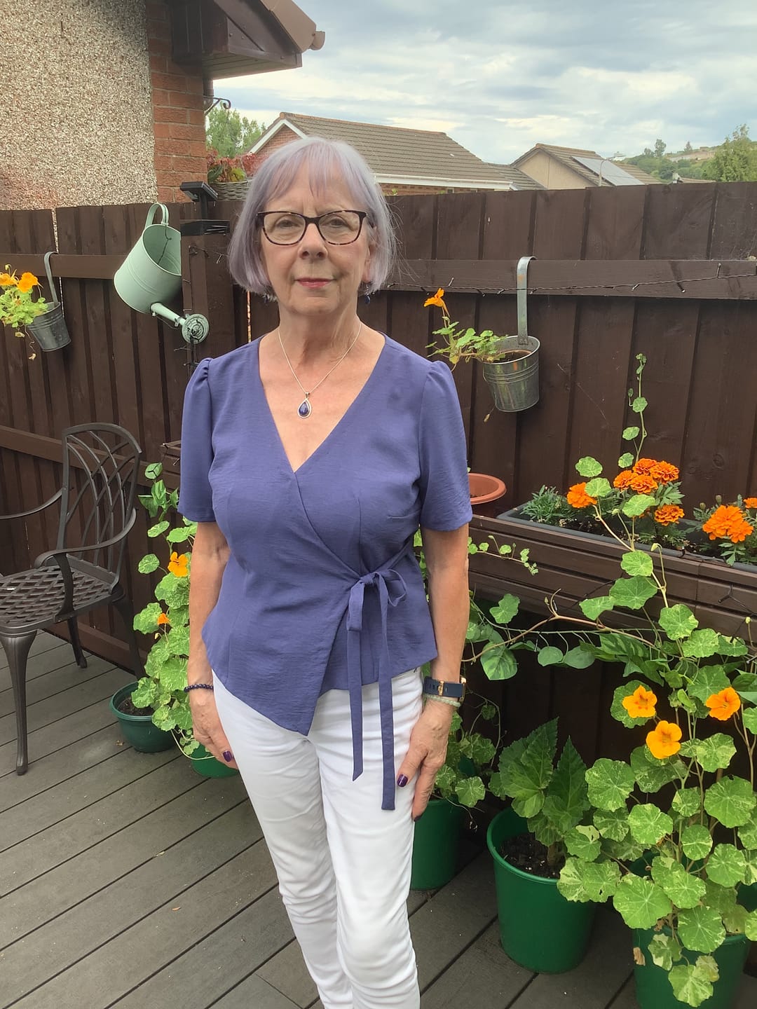 Customer photo review of Plain Italian Stretch Crepe Polyester Fabric