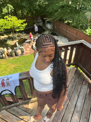 Customer photo review of French Braid Bohemian Cornrow Wig, 100% Human Hair, Full Lace, Black Color - Dash