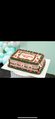 Customer photo review of adele sheet cake