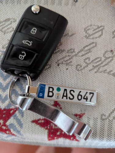 Customer photo review of Kennzeichen Schlüsselanhänger Mini Nummernschild Metall