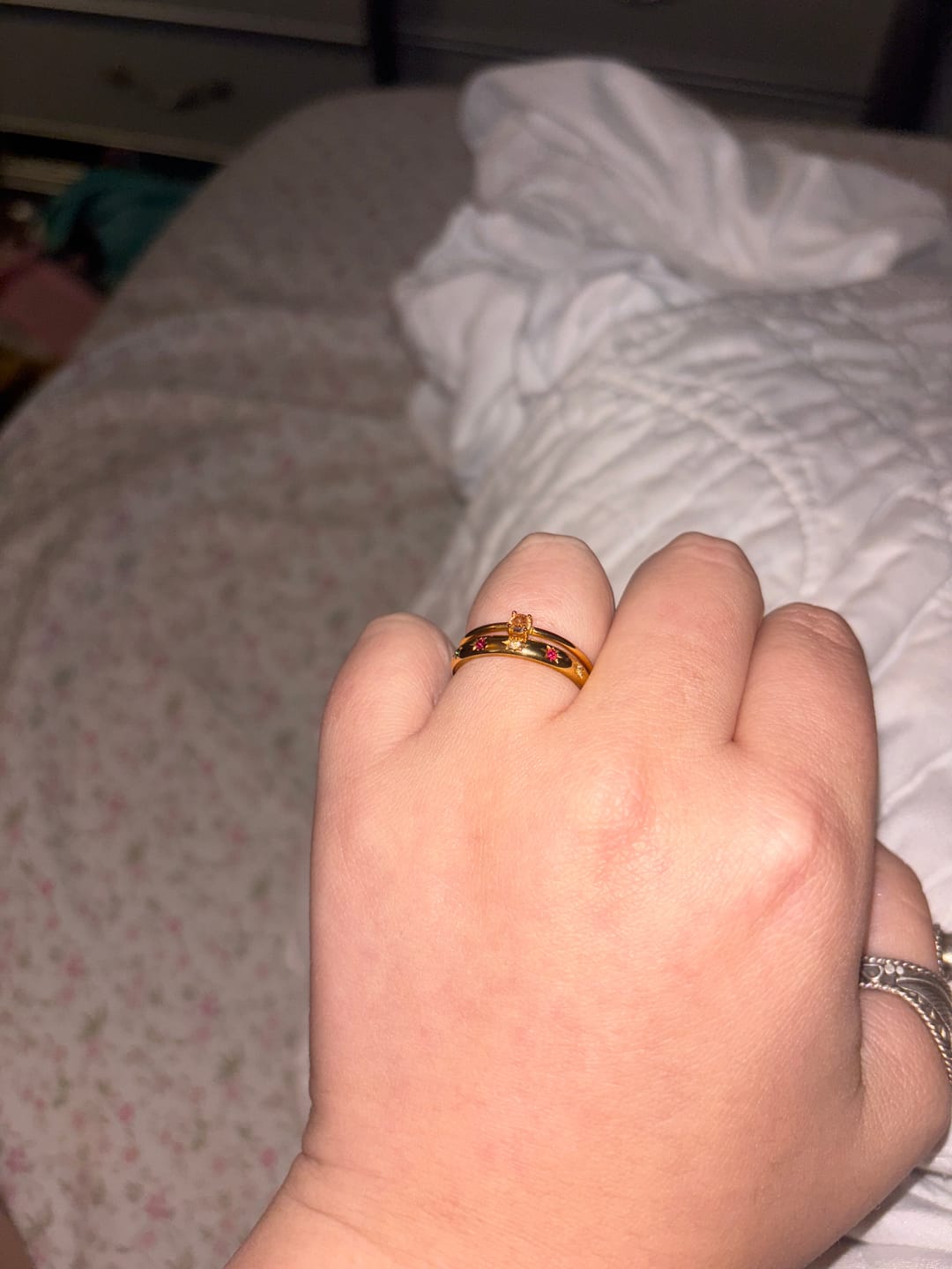 Customer photo review of Birthstone 18K Gold Rings