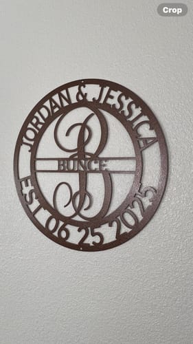 Customer photo review of Elaborate Name - Steel Sign