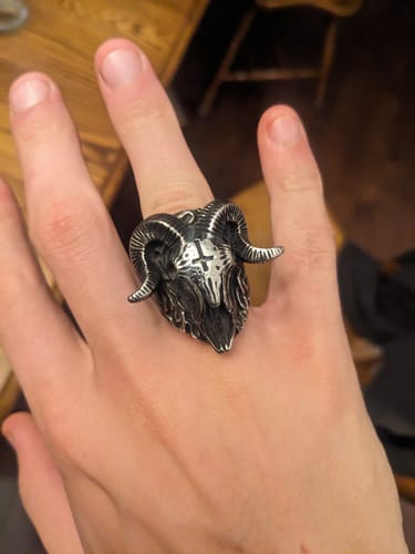 Customer photo review of Cross Ram Skull Ring