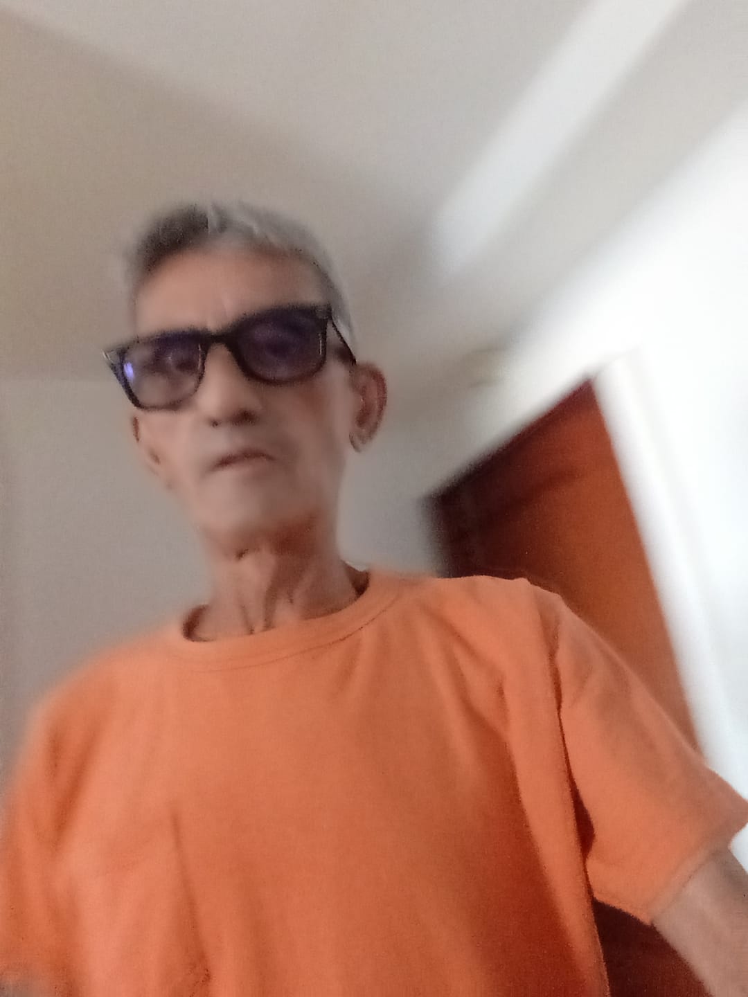 Customer photo review of Loopwheel Tubular Slub Cotton Pocket T-Shirt - Orange