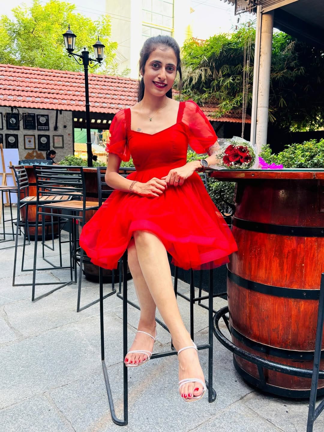 Customer photo review of RED LOVE SPELL DRESS