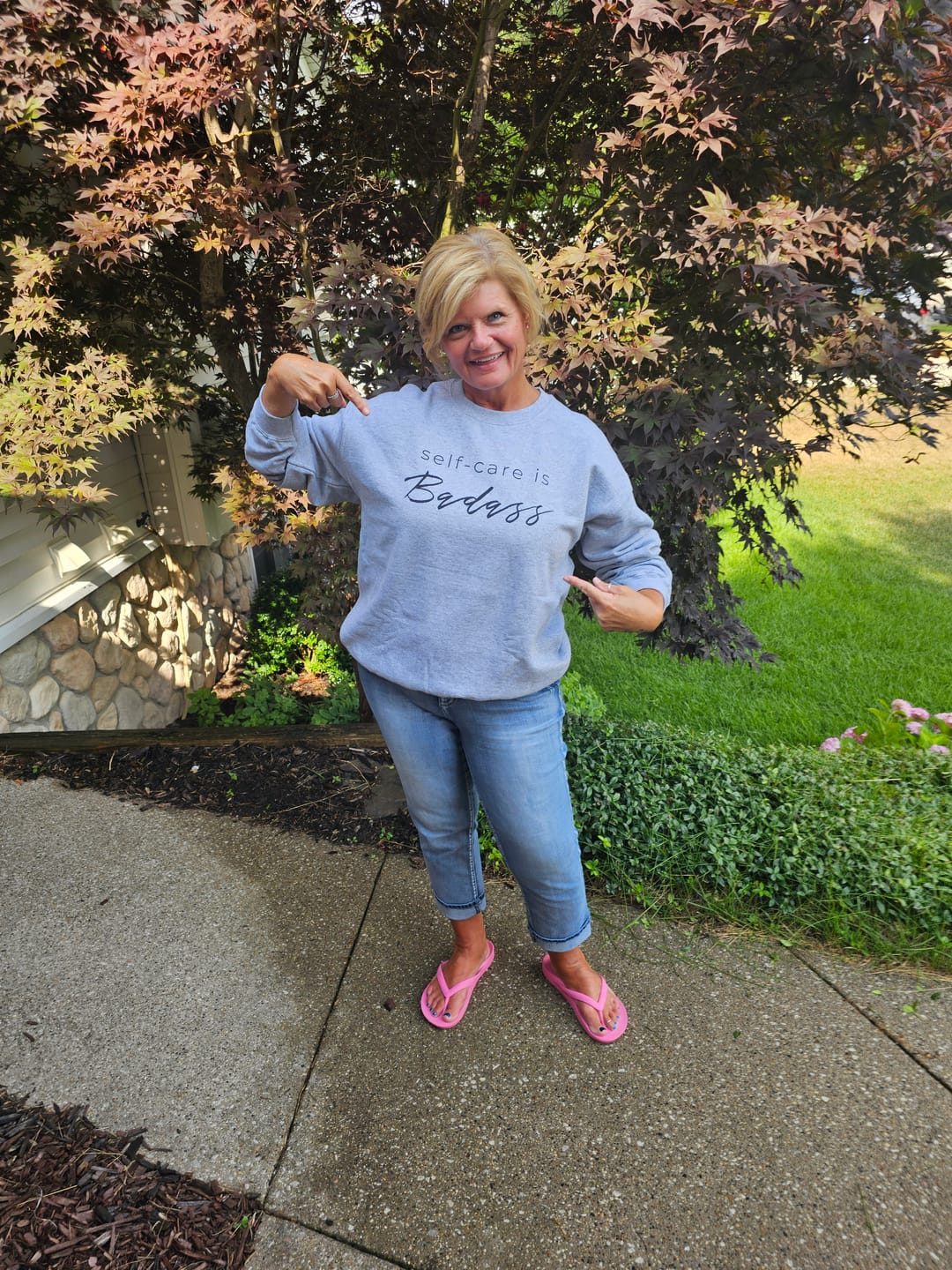 Customer photo review of Self-Care Is Badass Sweatshirt